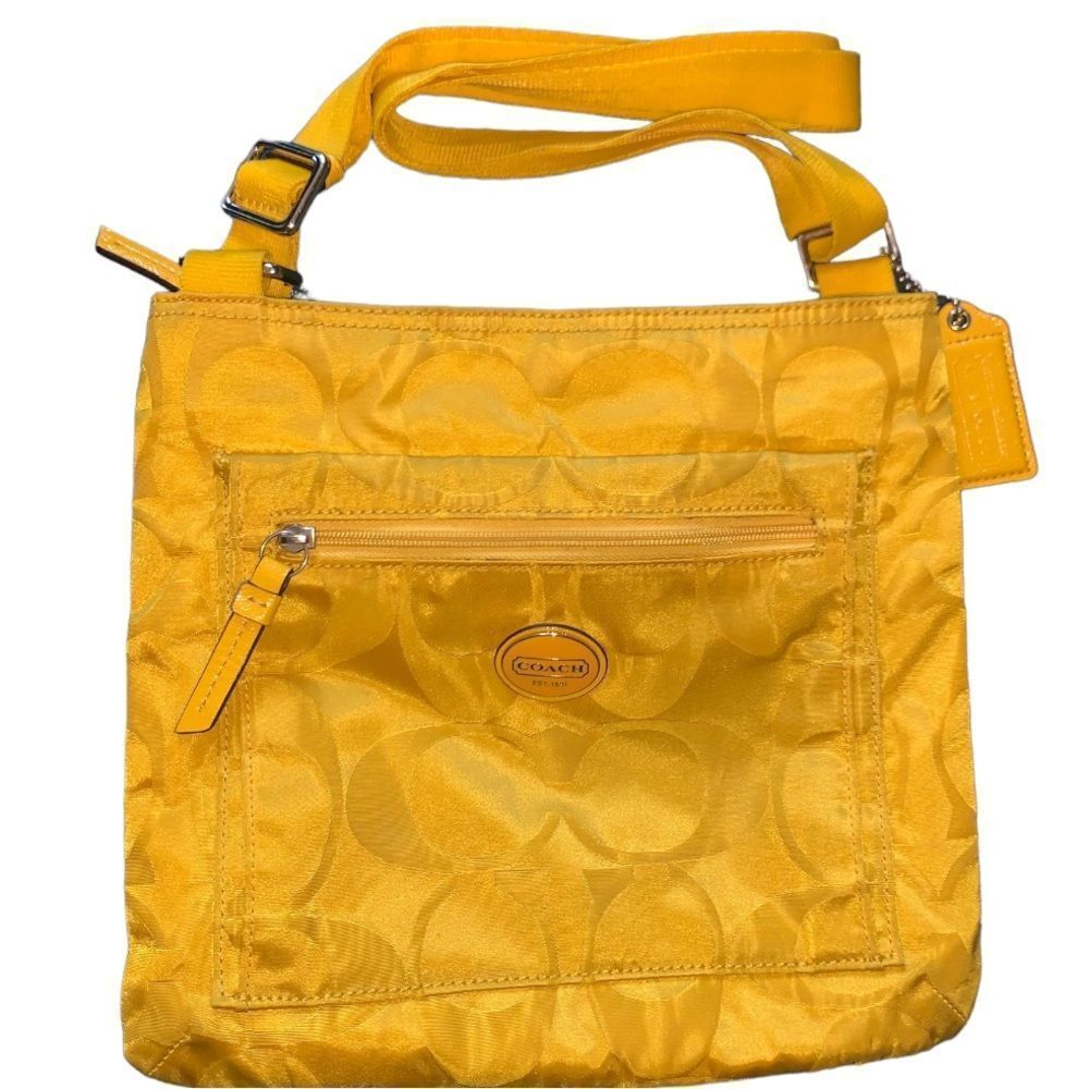 Coach Getaway Citrine Signature Nylon Crossbody Bag